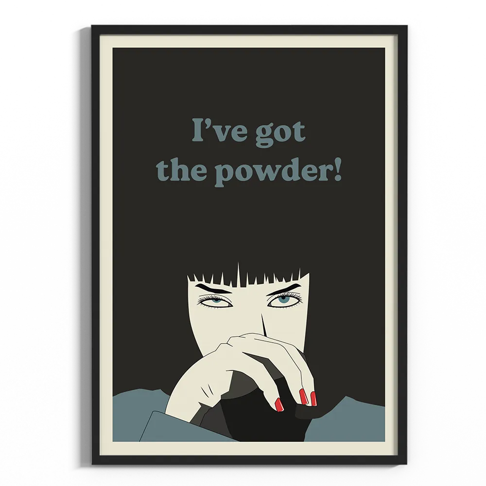 affiche pulp fiction - mia wallace, "i've got the powder"