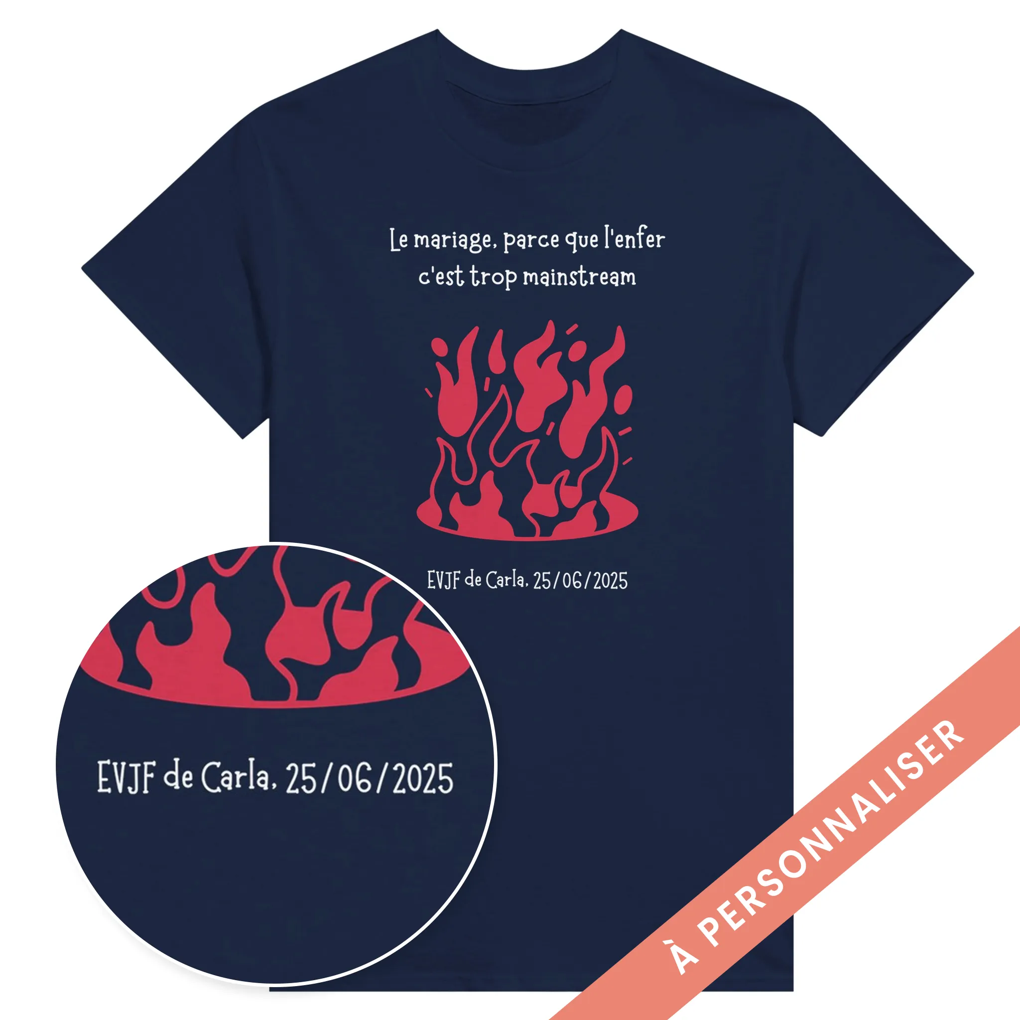 t-shirt evjf "mainstream" à personnaliser
